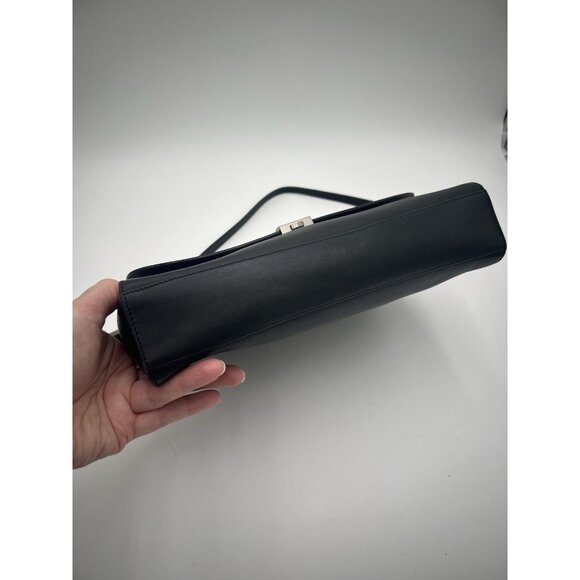 VTG Rare 90's Coach Bridle Flap Satchel Bag Purse E8E-6702 Made In Italy Black - Picture 7 of 15